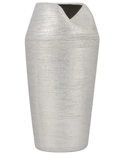 Dekovase APAMEA Steinzeug 33 cm Silber - Moderne Dekovase in eleganter Silber-Optik, ideal für stilvolle Wohn- und Arbeitsräume. Hergestellt aus hochwertigem Steinzeug, besonders langlebig und pflegeleicht.