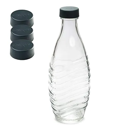 mixcover Deckel passend für SodaStream Crystal und Penguin Glasflasche Ersatzdeckel Verschluss 3er Set