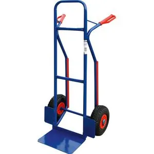 pro-bau-tec Sackkarre Kufenkarre 100005 - Baugeräte mit Luftbereifung und 200 kg Tragkraft, ideal für schwere Lasten und komfortablen Transport.