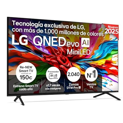 LG 65QNED92A6A Smart TV 65" 4K Ultra HD - Erleben Sie beeindruckende Bildqualität mit 4K Ultra HD auf einem 65" LED-Bildschirm. Ideal für Filmabende und Gaming, sorgt dieser Smart TV für ein fesselndes Entertainment-Erlebnis.