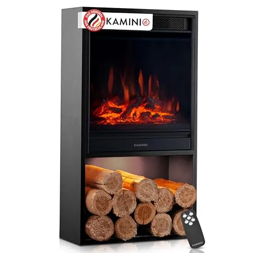 KAMINIO Elektrokamin HUGO - 3D-Flammeneffekt & 1800W Heizung - Elektrokamin HUGO von KAMINIO: modernes Design mit realistischem 3D-Flammeneffekt, sicher und kinderleicht zu bedienen. Ideal für eine gemütliche Atmosphäre in jedem Raum.