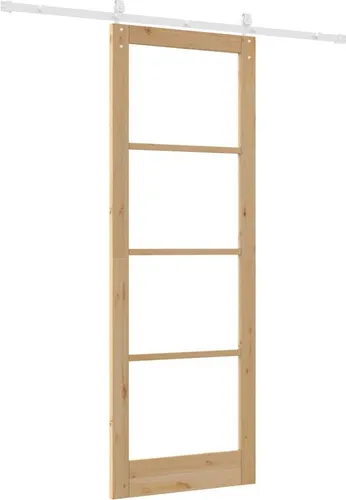 vidaXL Schiebetür Manuell Braun 83 x 232 cm - Haustüren aus Holz und Metall, elegantes Design mit funktionaler Schiebetür für einfachen Zugang und großzügigen Stauraum.