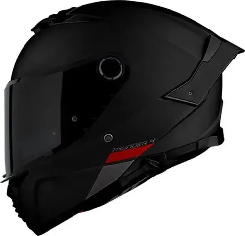 MT Helmets Thunder 4 SV Solid A1 Integralhelm Schwarz XL - Motorradhelm mit HIRP-Schale für hohe Sicherheit, integrierter Sonnenblende und Rennspoiler für verbesserte Aerodynamik, ideal für anspruchsvolle Fahrer.