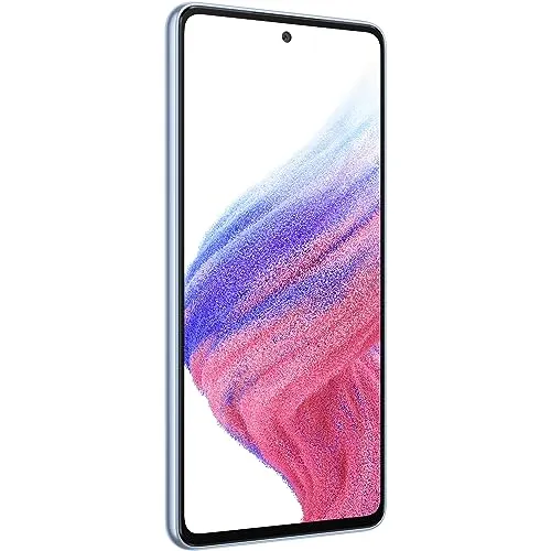 SAMSUNG Galaxy A53 5G - 128GB, 6GB RAM in Awesome Blue - Handy ohne Vertrag mit 5G für ultraschnelle Verbindungen. Erleben Sie ein flüssiges Seherlebnis auf dem 6,5-Zoll-Super AMOLED-Display und fangen Sie jede Erinnerung mit der 64 MP Kamera ein.
