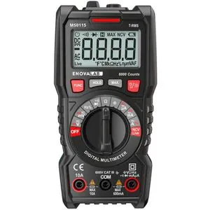 Enovalab Multimeter MS0115 True RMS - Digitales Messgerät mit NCV-Funktion - Multimeter, digital mit True RMS und berührungsloser Spannungsanzeige (NCV). Ideal für präzise Messungen bis 600 V und 10 A. Mit integrierter LED-Beleuchtung für optimale Sichtbarkeit.