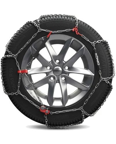CB-12 100 - Schneeketten - Schneeketten für zahlreiche Reifengrößen, 12 mm Freigängigkeit, mit Kettenspanner zum Schutz von Leichtmetallfelgen - ideal für sicheres Fahren im Winter.