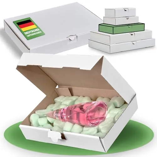 smiley pack 200 Maxibriefkartons 240 x 160 x 45 mm weiß (200 Stück) DIN A5 Maxibrief Versandkarton für DHL DPD GLS Hermes Warensendung Büchersendung mit Steckverschluss