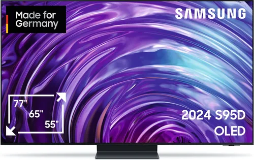 Samsung OLED 4K S95D Fernseher 55 Zoll - Neural Quantum 4K AI Gen2, atemberaubendes Seherlebnis mit HDR Pro und minimalistischem Design