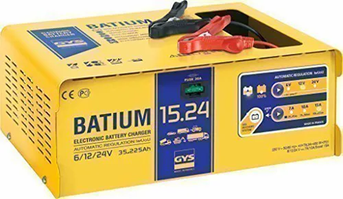 GYS Batterieladegerät BATIUM 15-24 - 6V, 12V, 24V, inkl. Erhaltungsladung und Regenerierungsprogramm für tiefentladene Batterien