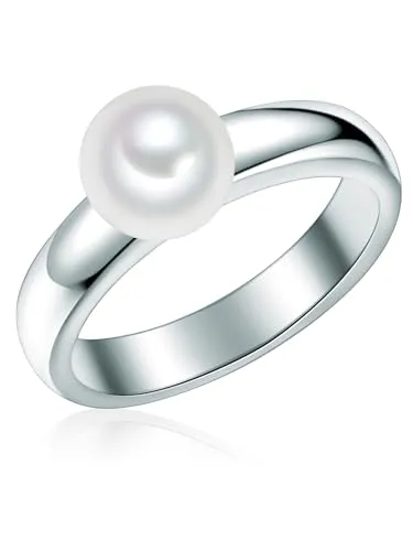 Valero Pearls Silberring mit Süßwasser-Zuchtperlen 58 - Eleganter Silberring aus Sterling Silber, verziert mit edlen Süßwasser-Zuchtperlen. Ideal für besondere Anlässe oder als zeitloses Accessoire.