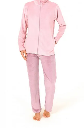 Normann Relaxanzug Damen - Bequemer Nicky Velvet Hausanzug in Rosa - Bequemer Damen Relaxanzug aus weichem Nicky Velvet, ideal für entspannte Tage zu Hause. Mit langärmligem Schnitt und normaler Passform für höchsten Tragekomfort.