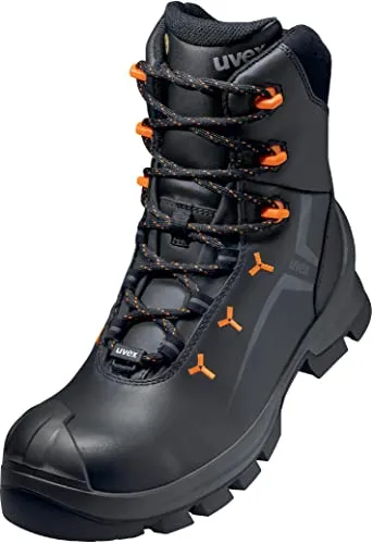 MACSOLE® Stiefel S3 65303 schwarz/orange, Größe 43 - Optimaler Schutz und Komfort - Arbeits- & Schutzkleidung - Mit innovativer Dämpfung, ergonomischer Passform und besten Klimaeigenschaften für maximale Performance im Arbeitsalltag.