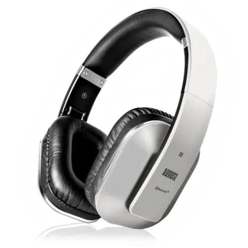August EP650 - Bluetooth Kopfhörer mit aptX Low Latency - Kopfhörer mit 50-mm-Treibereinheiten für satten Klang und komfortablem Flex-Design. Genießen Sie kabellosen Genuss mit 15h Akkulaufzeit und schneller NFC-Pairing-Funktion.