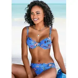Bügel-Bikini-Top S.OLIVER "Maya" Damen Gr. 40 Cup F - Bademode mit floralem Design und verstellbaren Doppelträgern für optimalen Halt. Herausnehmbare Softcups und weiche Microfaser sorgen für besten Tragekomfort.
