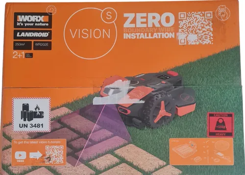 WORX Landroid Vision S250 - Mähroboter für Gärten bis 250 m² - Rasenmäher mit KI-Navigation und Full-HD-Kamera, kabellos und app-gesteuert. Ideal für effizientes Mähen und einfache Handhabung.