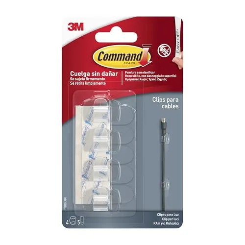 Command 17017CLR Kabelclips, rund, transparent, farblos, klein
