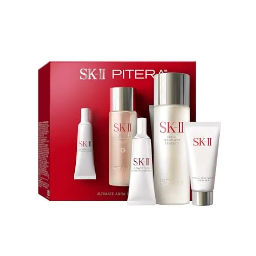SK-II Ultimate Aura Essentials 3-teiliges Set, Gentle Cleanser 180 g + Essence 63 g + Essence Serum 10 g