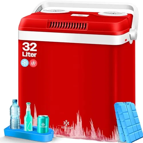 KESSER® 32 L Kühlbox - Mini-Kühlschrank für 12V und 230V - Kühlbox mit 32 Litern für Getränke und Speisen, ideal für Reisen. Thermoelektrisch mit 2 Leistungsstufen, leicht bedienbar und sofort einsatzbereit.
