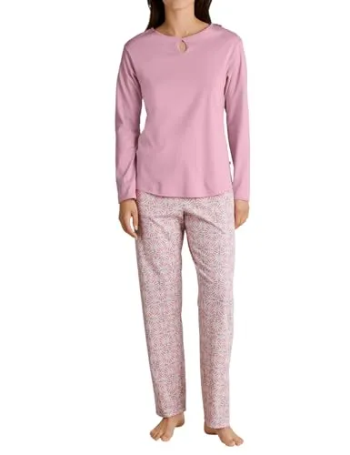 CALIDA Sweet Dreams Pyjama, lang Damen - Schlafanzüge für Damen, aus 100% Baumwolle für hohen Tragekomfort und natürliche Temperaturregulierung, ideal für entspannte Nächte.