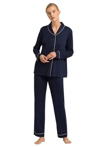 Hanro Pyjama Natural Comfort (Set) - Nachhaltige Pyjama-Sets aus 100% Lyocellfaser, atmungsaktiv und temperaturausgleichend für höchsten Tragekomfort.