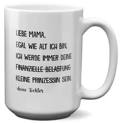 22Feels Tasse Mama Geschenk von Tochter Muttertag Geburtstag Mutter Weihnachten Frau, Keramik, XL, Made In Germany, Spülmaschinenfest weiß