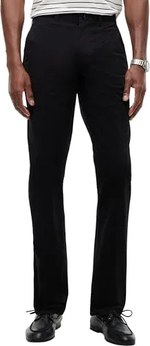 Chinohose TOMMY HILFIGER "CORE DENTON ESSENTIAL" - Herren-Stoffhose in Schwarz, Straight Fit mit Baumwolle und Stretch für optimalen Komfort und Bewegungsfreiheit. Vielseitig kombinierbar für jeden Anlass.