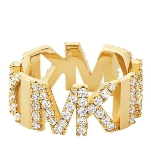 MICHAEL KORS Fingerring Damenring mit Zirkonia - Moderner Ringe aus goldfarbenem Metall mit funkelnden Zirkonia, ideal für elegante Anlässe und das tägliche Tragen.