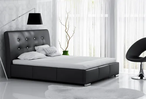 Polsterbett RENE 180x200cm - Kunstleder Schwarz - Betten & Bettgestelle, Komplettset mit Matratze und Bettkasten, ideal für stilvolle Schlafzimmer und maximalen Komfort.
