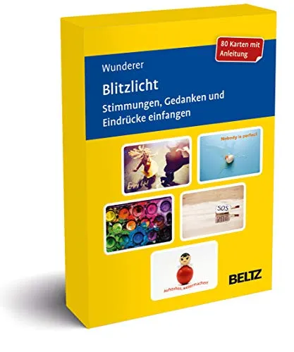 Blitzlicht: Stimmungen, Gedanken und Eindrücke einfangen - Kartenset für Psychotherapie und Coaching mit 80 Karten zur Selbstdarstellung, Selbstakzeptanz und mehr. Ideal für Gruppen und Einzelsetting.