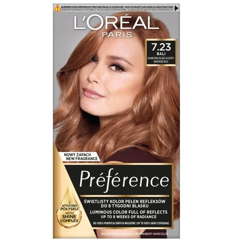 L’Oréal Paris Préférence Haarfarbe Farbton 7.23 Dark Rose Gold 1 St.