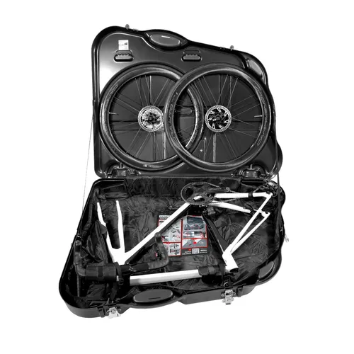 Sci Con TP070 Hartschalenkoffer für Fahrradtransport - Fahrradtaschen, der robusteste Koffer 2019, ideal für Fahrräder mit integrierter Sattelstütze und Scheibenbremsen, bietet umfassenden Schutz und ist dank Lenkrollen sehr handlich.
