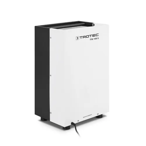 Trotec Luftentfeuchter TTK 105 S - Effektiver Bautrockner mit 30 Liter Entfeuchtungsleistung - Luftentfeuchter für Räume bis 112,5m³, ideal für Keller oder Baustellen. Hygrostatgesteuert mit LCD-Display und Auto-Restart-Funktion für maximalen Komfort.