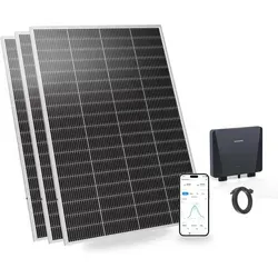 SUNSHARE Ray Lite BASIC KIT - Balkonkraftwerk bis 1200W - Solaranlagen - Kompaktes und leichtes Balkonkraftwerk mit hocheffizienten N-TOPCon-Solarmodulen für maximale Energieausbeute und einfache Plug-&-Play-Installation.