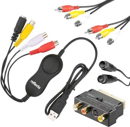 Reflecta Video Capture Set USB Video Grabber - Sonstige, digitalisiert mühelos analoge Videos und kommt mit benutzerfreundlicher Bearbeitungssoftware für einfache DVD-Erstellung.