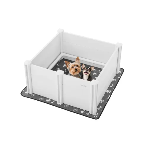 VEVOR Wurfkiste für Welpen - 98x98cm - Kategorie: Welpen- und Wurfbedarf, bietet 3 abnehmbare Türen für einfachen Zugang und ist ideal für mittelgroße Hunde.