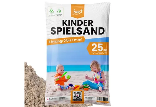 Best for Kids Spielsand Quarzsand 50 KG - Zertifizierte Qualität für den Sandkasten, ideal für sicheres Spielen und kreative Sandgestaltung.