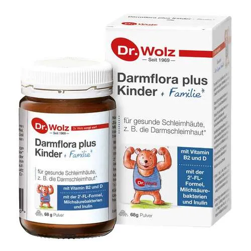 Darmflora plus Kinder+familie Pulver - Arzneimittel zur Unterstützung einer gesunden Darmflora bei Kindern und Familien, fördert das Wohlbefinden und die Verdauung.