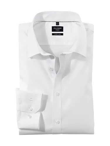 OLYMP Herren Hemd No. 6 Super Slim Fit Langarm Weiß Gr. 37 - Stylisches Herrenhemd mit super slim Fit für eine moderne Silhouette. Das Comfort-Stretch-Gewebe bietet hohen Tragekomfort und ist ideal für athletische Proportionen. Perfekt für Business und Freizeit.