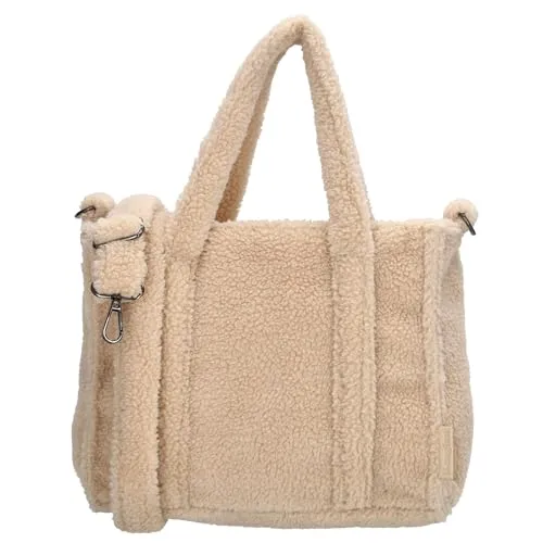 Beagles Weekender Tasche Damen groß - Kuscheliges Teddy Handgepäck 40x30x20 - Vielseitige Weekender Tasche mit großem Fassungsvermögen für Kurztrips. Clever organisiert mit Innen- und Außentaschen. Bequem zu tragen dank abnehmbarem Schultergurt und robusten Griffen.
