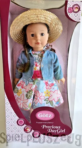 Götz Girl Puppe Elisabeth Precious Day Girl 46cm - Mädchenpuppe mit braunen, langen Haaren und braunen Augen, ideale Spielgefährtin für kreative Rollenspiele.