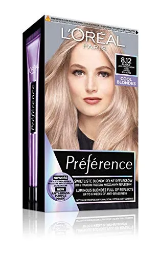 L’Oréal Paris Préférence Haarfarbe 8.12 Alaska - Permanente Haarfarbe für Damen, die langanhaltende, lebendige Farben liefert und graues Haar perfekt kaschiert. Intensive Pigmente sorgen für strahlenden Glanz und Pflege.