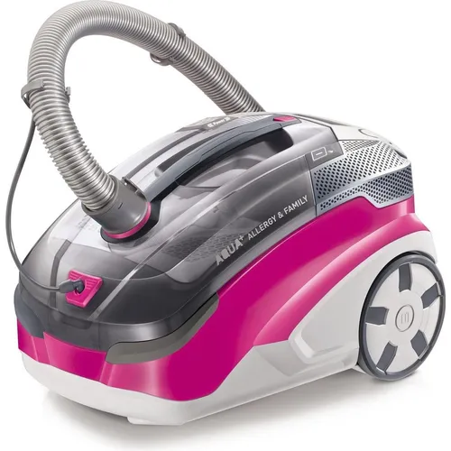 AQUA+ ALLERGY & FAMILY Hochdruckreiniger pink/grau - Sauger für Allergiker mit HEPA 13 Filter, ideal für Parkett, Teppich und Hartböden – sorgt für saubere Luft und gründliche Reinigung.