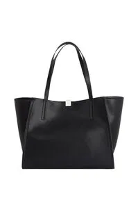 Calvin Klein CK Mixmedia Shopper Tasche Leder 43 cm  schwarz