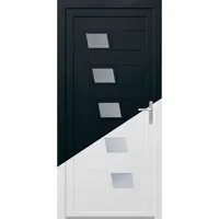 Kunsstoff-Haustür K043 innen weiß/aussen anthrazit 100 x 200 cm DIN R