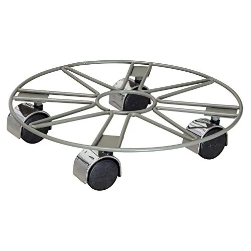 WAGNER Pflanzenroller Taupe Star Ø 30 x 6,5 cm I Pflanzenroller für Innenbereich I Blumenroller aus Stahl, Taupe beschichtet I Kübelroller Stern-Design I Tragkraft 60 kg - 20093901