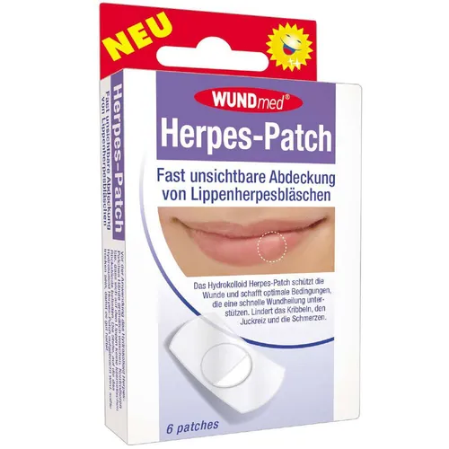 WUNDmed Herpes Pflaster Herpes-Patch 1,5 x 1,5 cm - 6 St. - Pflaster & Verbandsmaterial, transparente Patches für diskrete Abdeckung von Lippenherpes, ideal zum Überschminken und für hohen Tragekomfort.