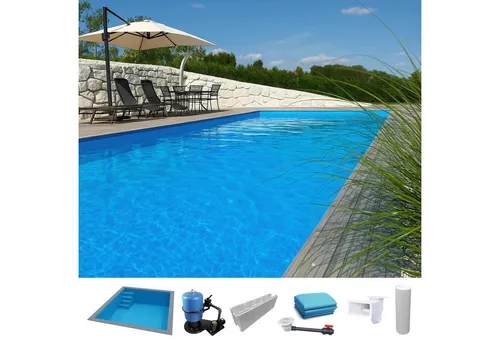 KWAD Styropor Pool Easy 8m mit gerader Treppe - Gestalten Sie Ihr persönliches Badeparadies! Der KWAD Styropor Pool Easy 8m überzeugt durch einfache Montage und hervorragende Wärmeisolierung dank hochwertiger Styroporsteine. Komplett-Set inklusive Treppe und leistungsstarker Sandfilteranlage.