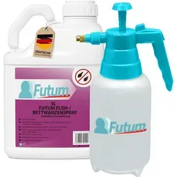 FUTUM 5L Bettwanzenspray / Flohspray bekämpft Insekten, Eier, Larven ohne Biozide auf Wasserbasis,  Sofortwirkung ohne Flecken  + TRIGGER