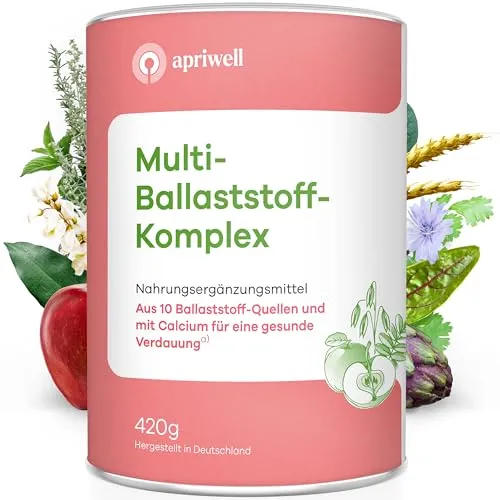 Multi-Ballaststoff-Komplex: 10 Premium Ballaststoffe & Calcium für Verdauung - Ballaststoffpräparate für eine gesunde Darmflora und ein starkes Immunsystem. Mit 10 Premium Ballaststoffen und Calcium für optimale Verdauungsfunktion. Vegan, glutenfrei, laktosefrei und in Deutschland hergestellt.