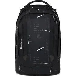satch pack Ninja Matrix - Schwarz, ergonomischer Rucksack ab 5. Klasse - Rucksack-Zusatztaschen mit 30L Stauraum, standfest und ideal für Schüler, ergonomisch und anpassbar auf alle Körpergrößen von 1,40 bis 1,80 m.